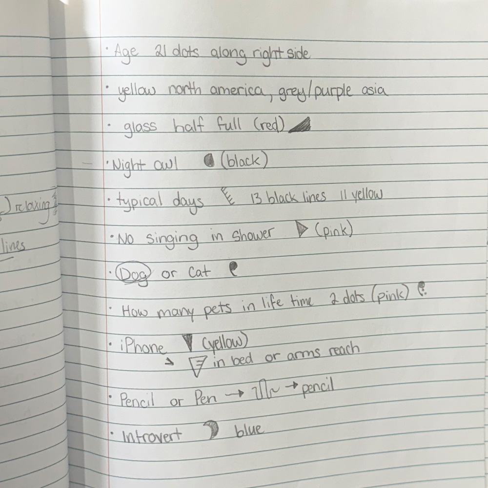 This is an image of the answers to the TED talk article about data portraits.